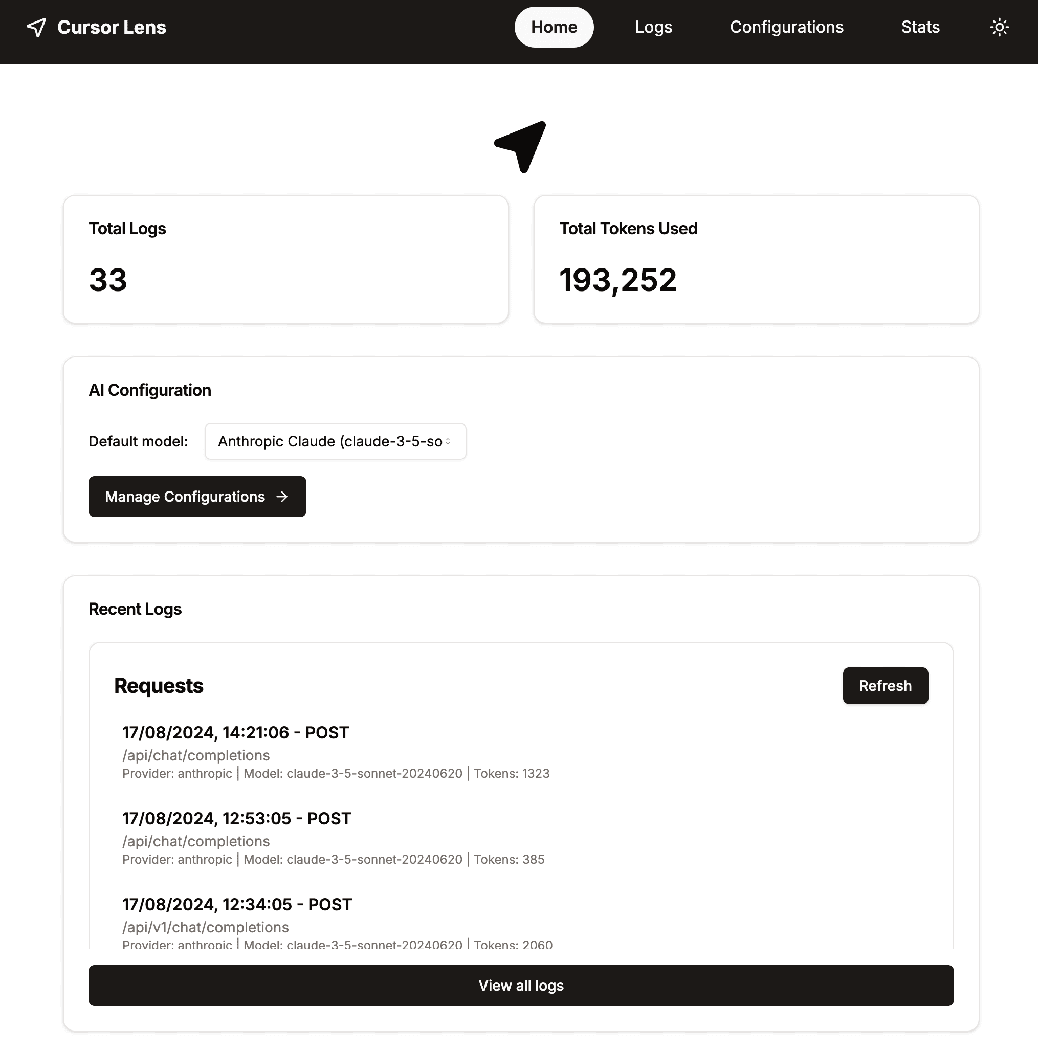 CursorLens Dashboard